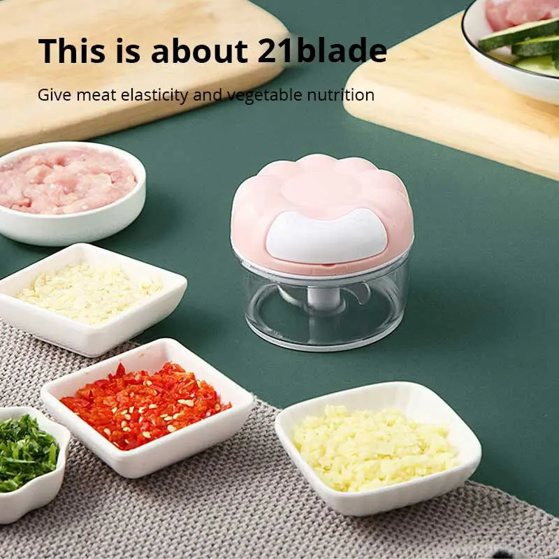 Máy nghiền tỏi thủ công, 1pc, Xanh Biển/ màu hồng, kéo tay, nhà bếp, Loại gia dụng, máy xay tỏi om, tỏi băm, Đồ dùng nhà bếp 2