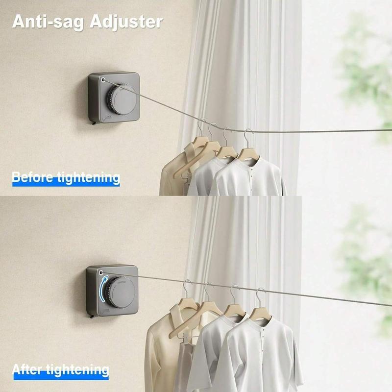 Retractable Clothes Line, 1 Set Hidden Clothes Line with Lock Button, Laundry Tools & Accessories for Home Bathroom Balcony 3