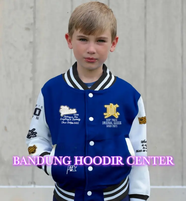 Jaket Varsity Anak Full Bordir Bisa Untuk Laki-laki dan Perempuan / Jaket Baseball Anak Usia 3-13 Tahun 2