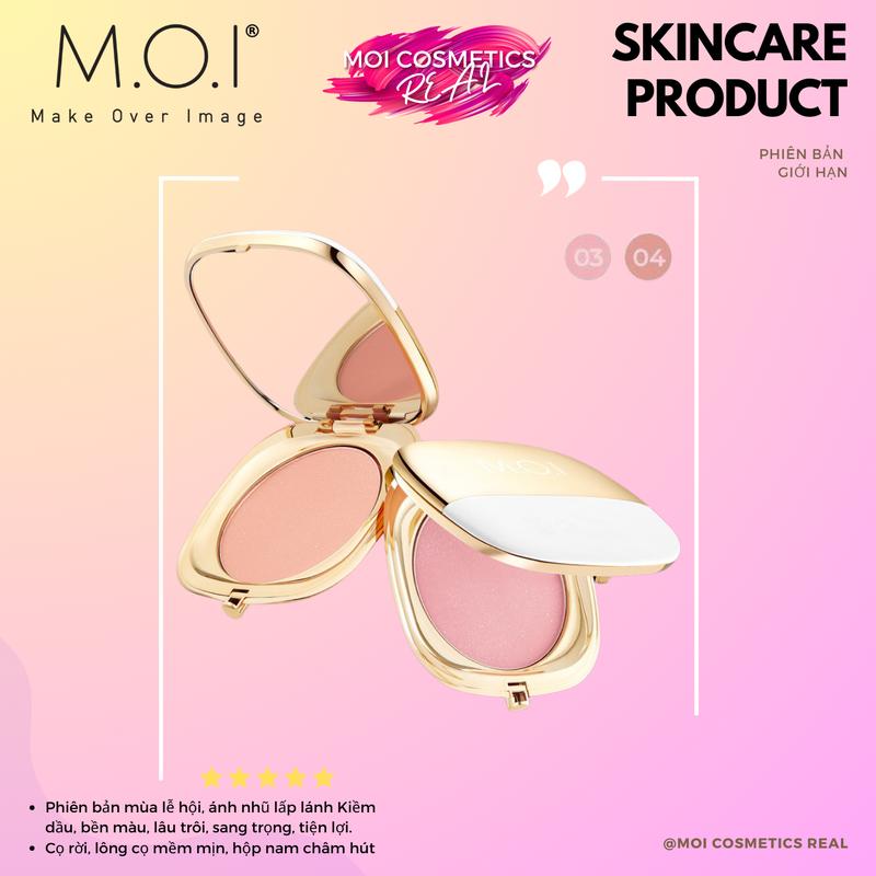 [NEW] Phấn má hồng MOI Cosmetics phiên bản mùa lễ hội Hồ Ngọc Hà [M.O.I trendy, Tự nhiên, 9g] [Chính hãng] Mỹ Phẩm Trang Điểm