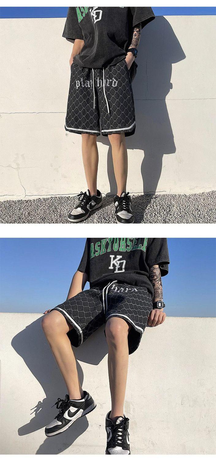 Product Introduction of 20252025 [Versatile Street Style] Cool Five-Point Denim Shorts for Men, Ins Trendy Versatile Outdoor Pants, Men's Summer Thin Loose Street Style Shorts 8