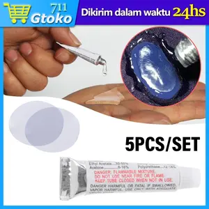 5 Pcs Lem Kasur Angin Penambal Kolam Renang Perahu Karet Repair Kit