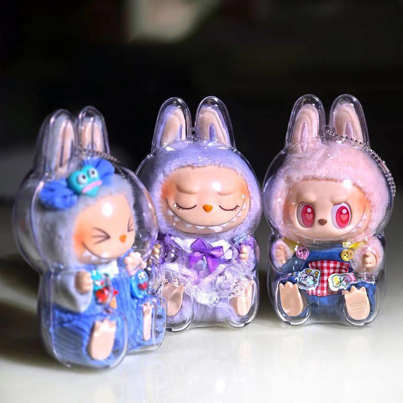 Product Introduction of For Labubu Transparent Protective Cover Monster Elf Doll Cover Labubu 2 Dust Bag Pendant Doll Accessories Vinyl Doll Storage Box 26