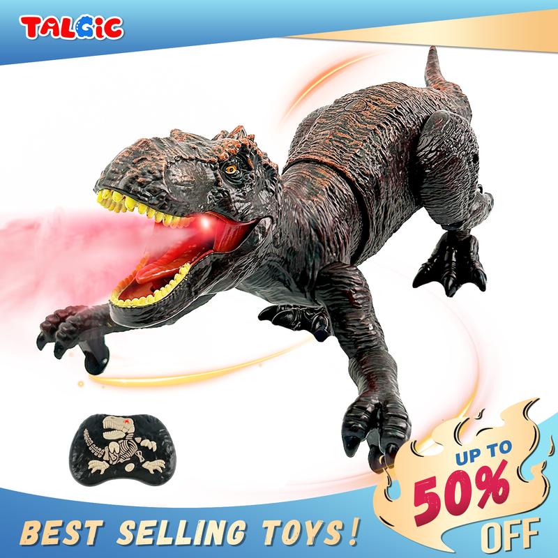 Remote Control Dinosaur Toys for Boys  girls Realistic T-Rex RC Walking Dino with Roaring, Spray, Light, Touch Sensing  with Three Type