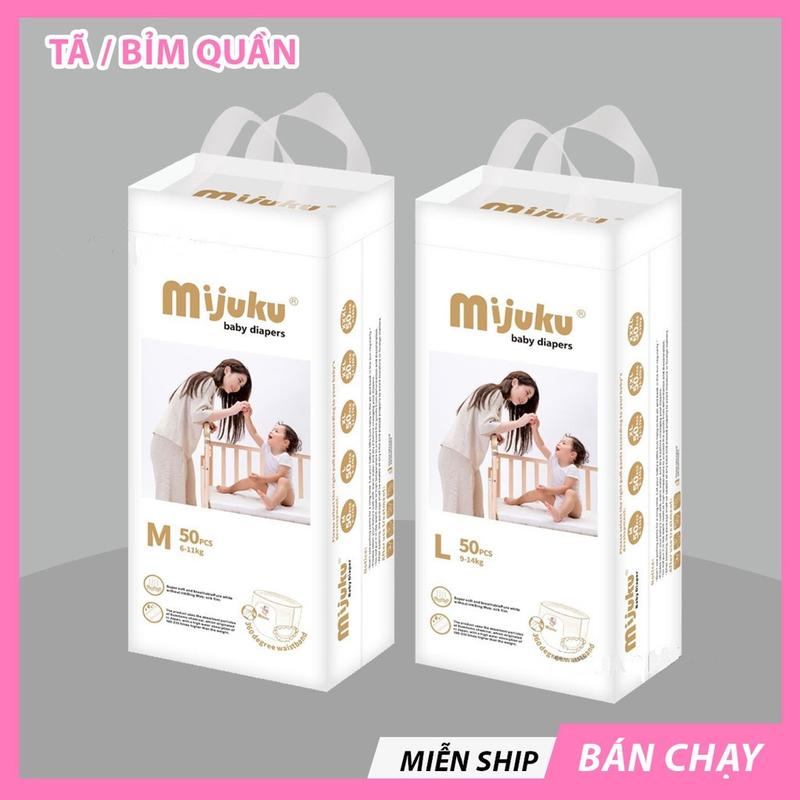 [COMBO 2 BỊCH 100 MIẾNG] Bỉm Mijuku  quần/ dán size S100/M100/L100/XL100/XXL100/XXXL100 cho bé từ 3kg trở lên
