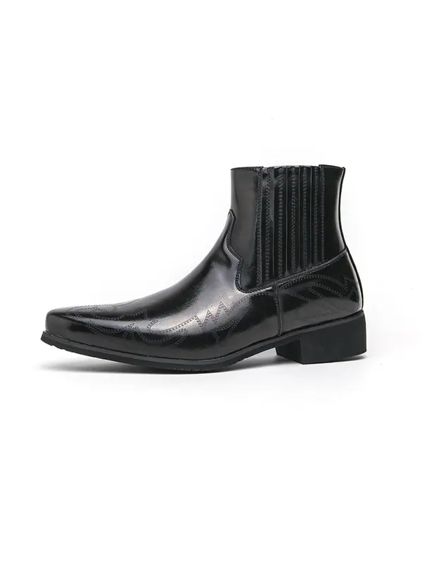 Men's Fashionable Plain Color Short Boots, Casual Comfortable Pointed Toe Ankle Boots for Daily Wear, Fashion Shoes for Party, Daily Clothing Decor, Valentine's Day, Gift 5