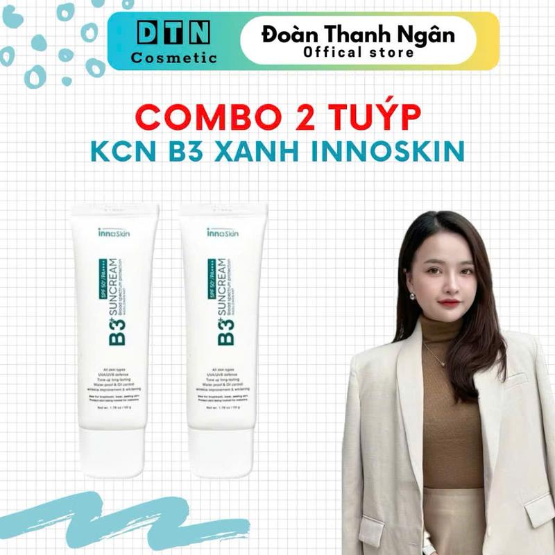 Combo 2 tuýp kem chống nắng B3 Innoskin màu Xanh