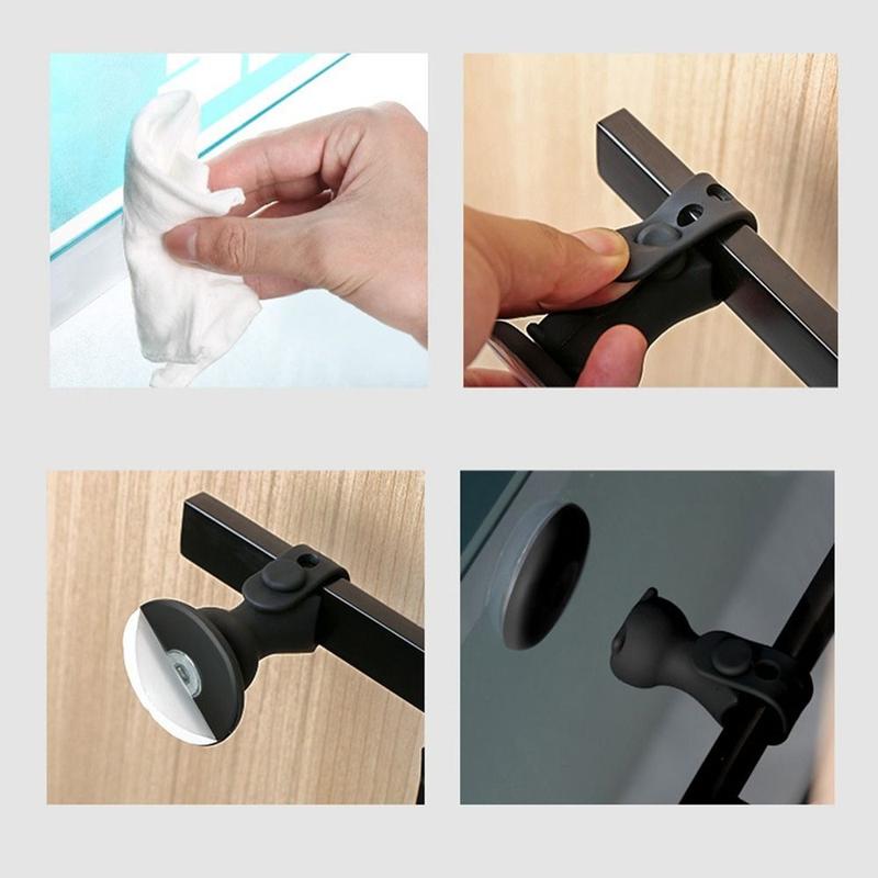 Product Introduction of New Silicone Door Stopper Wall Protectors Self Adhesive Floor Holder Strong Suction Hidden Doorstop Bedroom 13