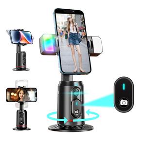 360°回転式セルフィースタイラライザー、自動顔認識スマホホルダー、リモコン付きスマート撮影カメラスタンド、セルフィーアクセサリー