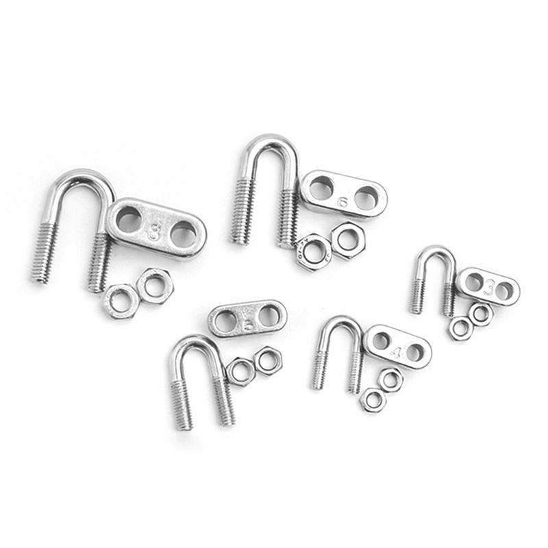 Product Introduction of Fast and Fast2 1Pc Durable M2/3/4/5/6/8/10/12/14mm Wire Rope Sleeve 304 Stainless Steel U Type Cable Clip Hardware Fixing Clip Wire Clamp Bolts Rigging Steel Wire Rope 12