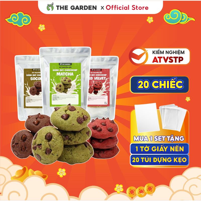 Set làm bánh Chocochip Cookie - THE GARDEN IGWT nguyên liệu làm bánh quy tại nhà thành phẩm 20 chiếc