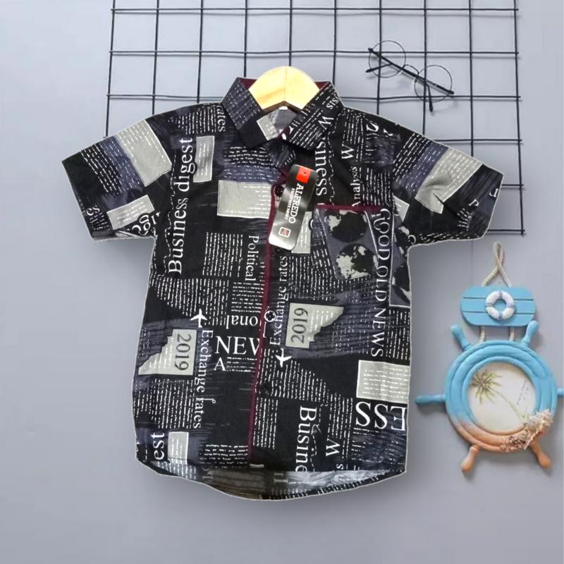 Product Introduction of Baju Kemeja Anak Motif Koran Usia 1 Tahun- 12 Tahun Terbaru laki-laki katun Perempuan 3