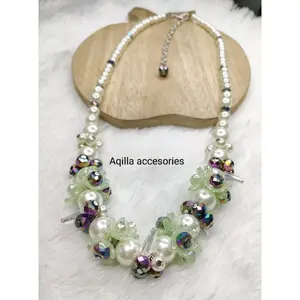 CRYSTAL BEADS NECKLACE / KALUNG DAYLY HIJAB / KALUNG KRISTAL / KALUNG HIJAB TERBARU Amethyst