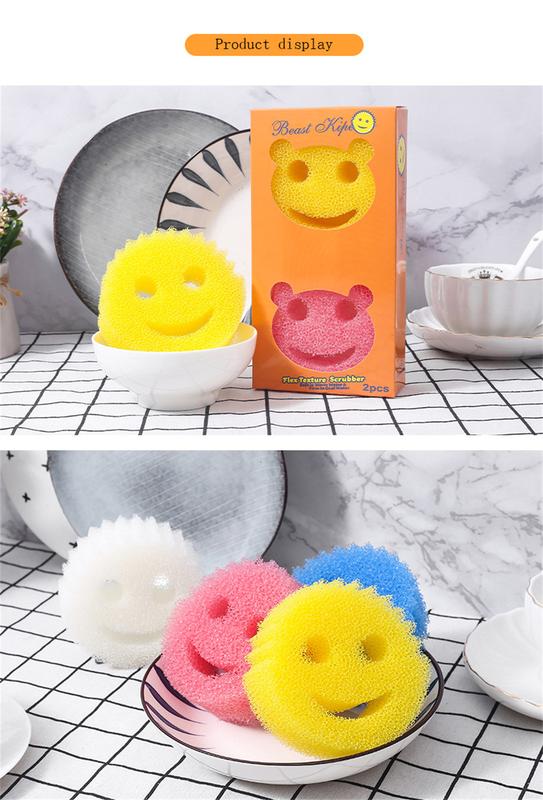 Product Introduction of Khăn lau làm sạch ma thuật, thiết kế mặt cười, bọt biển tổ ong, để vệ sinh gia đình, rửa chén và cọ rửa nồi, 2 miếng, khử nhiễm, làm sạch, rửa chén và cọ nồi, dụng cụ nhà bếp 17