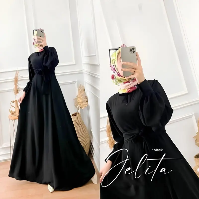 JELITA DRESS MAXY CRINKLE AIRFLOW / DRESS WANITA KEKINIAN Muslim Panjang 2