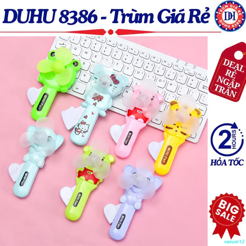 vaeuer12 Quạt Bóp Tay Hình Thú Dễ Thương, Quạt Cầm Tay Mini Tiện Lợi  Không Dùng Pin Nhỏ Gọn Dễ Mang Theo