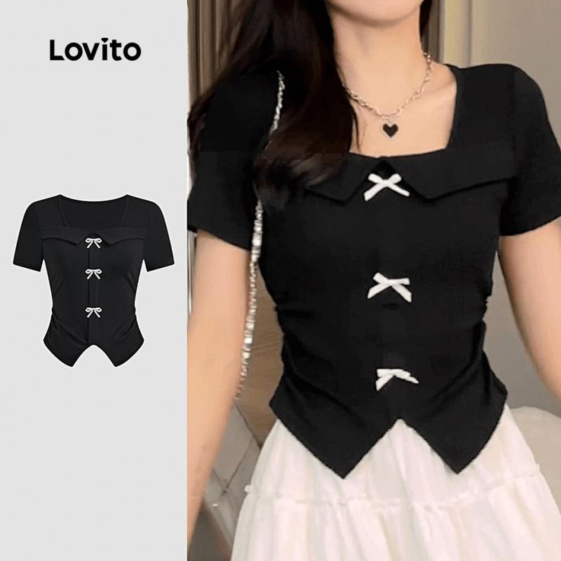 Baju-T Bentuk Rama-rama, Gaya Kasual, Untuk Wanita, Lovito, L121AD1184 ...
