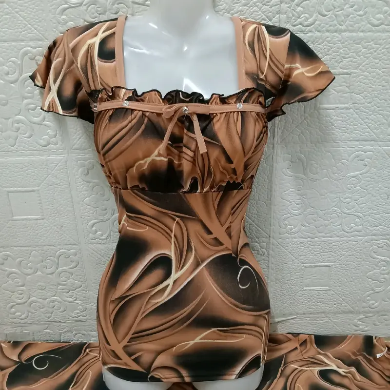 Đồ bộ mặc nhà nữ thun aty, áo thiết kế kiểu tay cánh tiên, quần dài ống ôm, size 12345 - Women 3