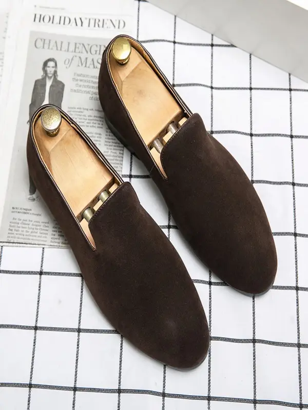Men's Casual Plain Color Slip-on Loafers, Fashionable Comfortable Loafers for Daily Wear, Lightweight Breathable Shoes for All Seasons 1