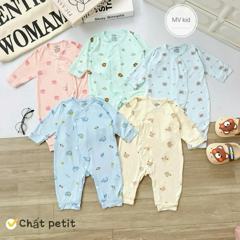 Body dài màu họa tiết chất thun lạnh mềm mát cho bé 0