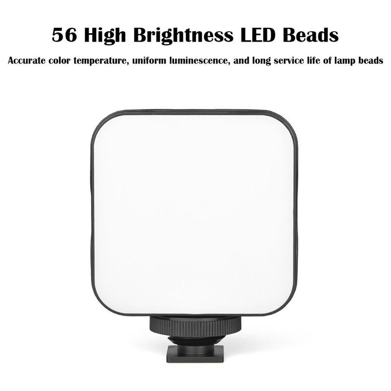 Rechargeable Dimmable Fill-in Light 6500K Hot Shoe Mount Photography Lamp USB Charging Portable LED Video Light for Canon/Nikon/Sony Live Broadcast 4