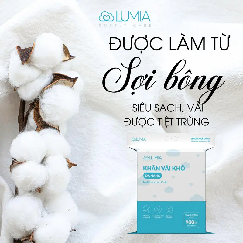 [Đa Kho] [Tặng Gói 600G] Combo 2 Túi 900GR VÀ 300GR Khăn Vải Khô Đa Năng Dành Cho Mẹ Và Bé Lumia An Toàn  Cho Bé 3