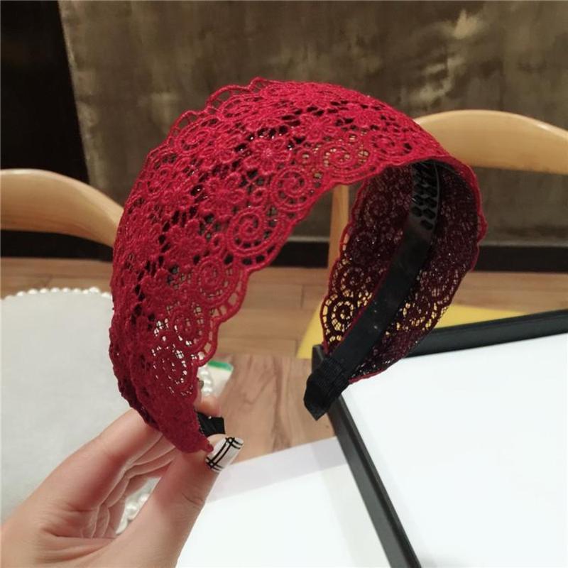 Ladies Women's Headband Fashion Sweet Head Wrap Hair Band Non-slip Wide Lace Hairband 3