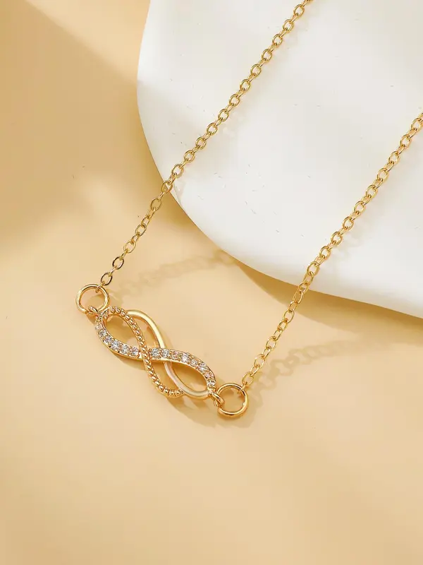 Women  Rhinestone Decor Infinity Charm Anklet for Women, Beach Vacation Matching Jewelry, Fashion Accessory for Party & Daily Wear 8