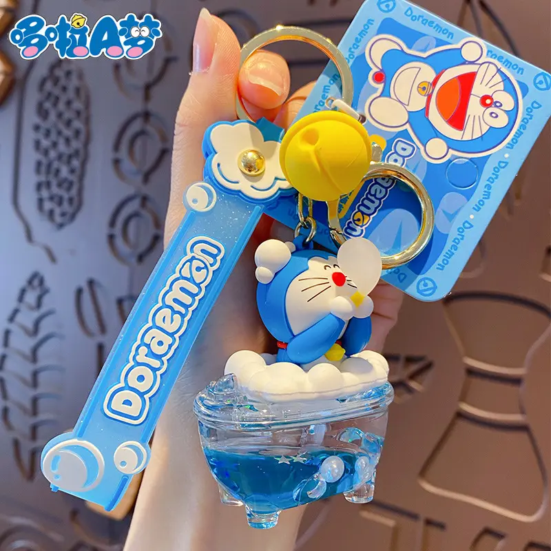 Móc chìa khóa mô hình Doraemon Doremon Tắm bồn PVC cao cấp siêu dễ thương cute QT0023 1