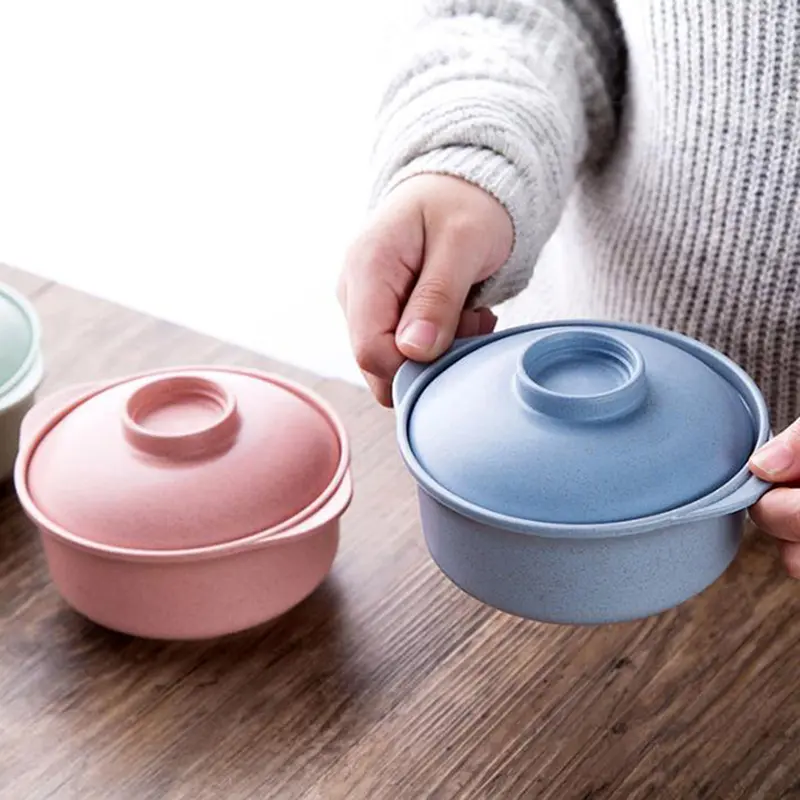Bát Mì Ăn Liền Có Nắp Đậy, Bát Cơm Nóng Súp, Hộp Đựng Thức Ăn Cho Học Sinh Phong Cách Nhật Bản, Bát Nhà Bếp Tốt Cho Sức Khỏe, Bộ Đồ Ăn 1