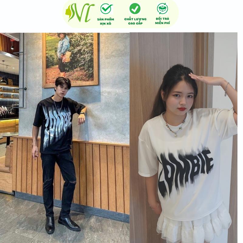 Áo thun cặp đôi nam nữ  áo thun nữ cặp tình yêu tay lỡ unisex ZOM dễ thương - áo phông tình nhân - Ngừ Đẹp Vì Lụa Cotton Voi Lịch 8