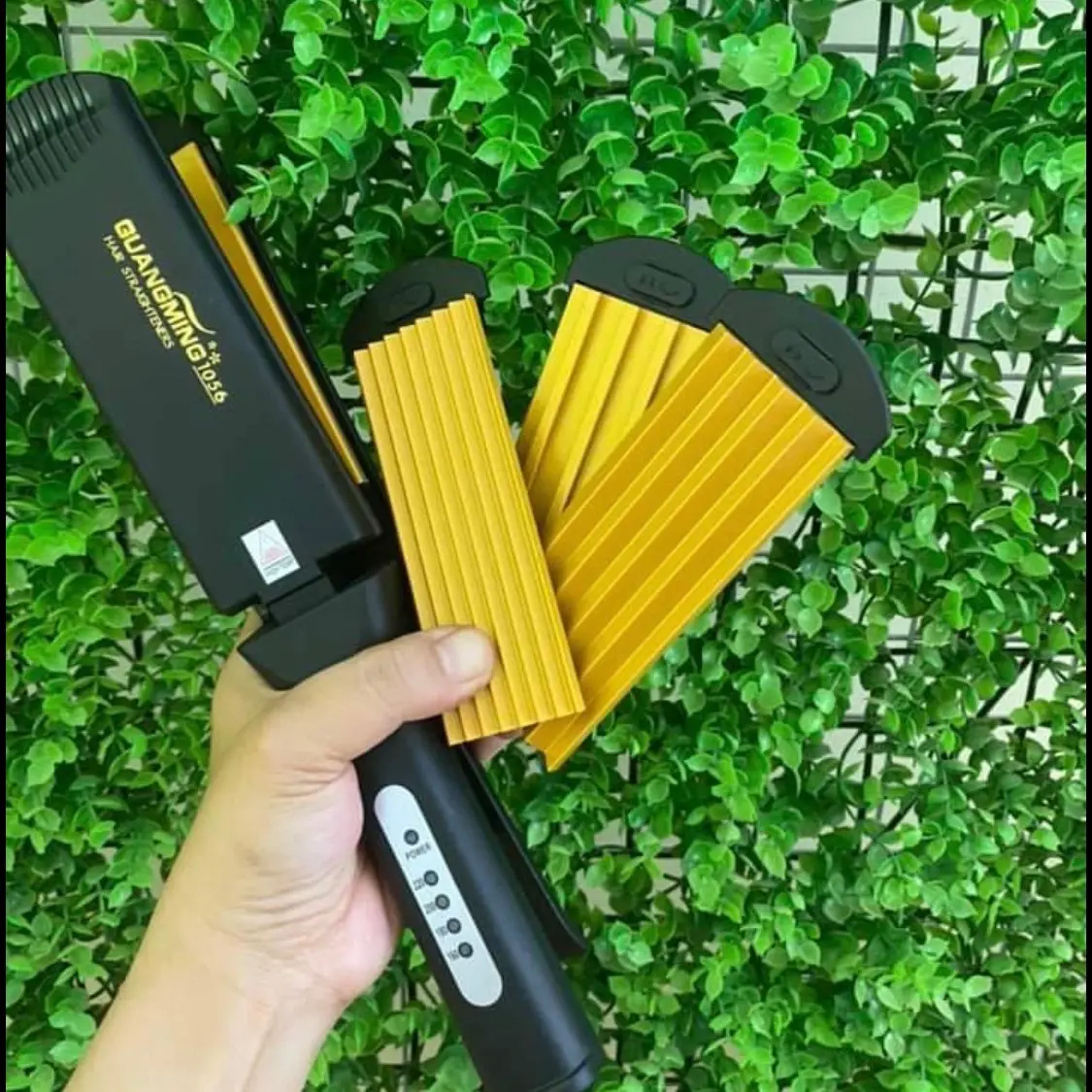 Máy Làm tóc 4in1 1056 Là Dập Thay Bản 1 Duỗi Thẳng + 3 Dập Xù Nhanh chóng Bảo hành của nhà sản xuất Duỗi Tóc Nữ