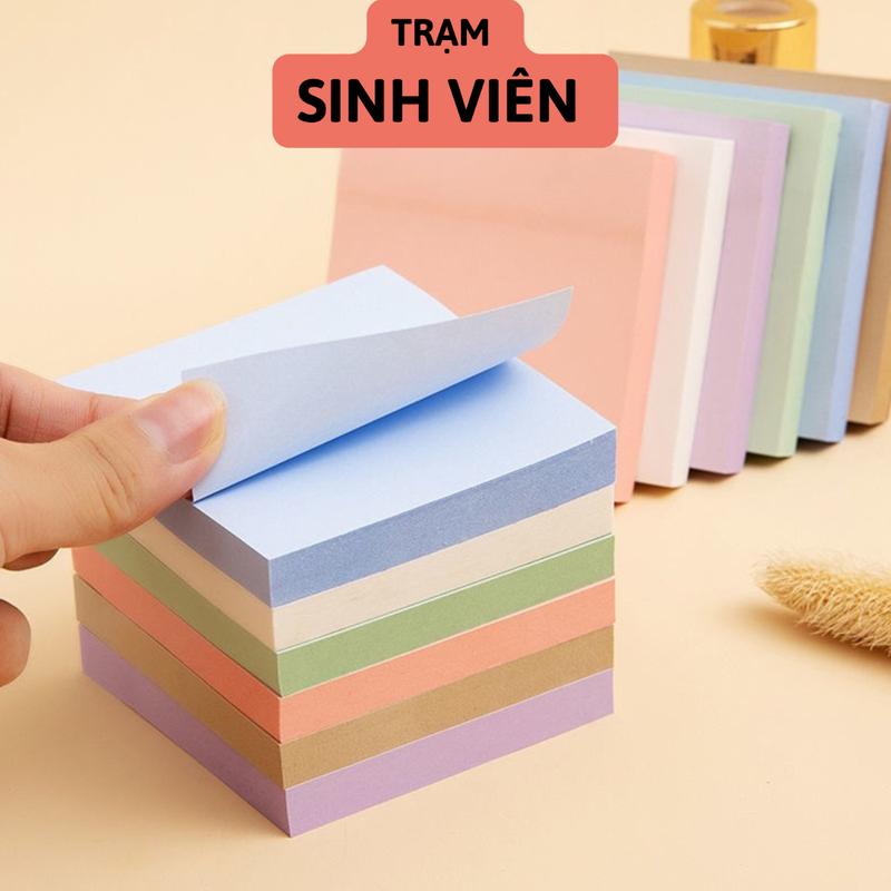 Set 100 Tờ Giấy Note, Giấy Ghi Chú Học Sinh Nhiều Màu Sắc Có Keo Dán - Trạm Sinh Viên.
