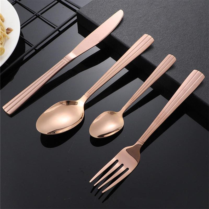 Dessert Spoons Hotel Western Steak  and Fork Set Western Tableware , Fork, Spoon, Coffee Spoon, Set of 4 Kitchen Cutlery Stainless Steel Cutlery 4
