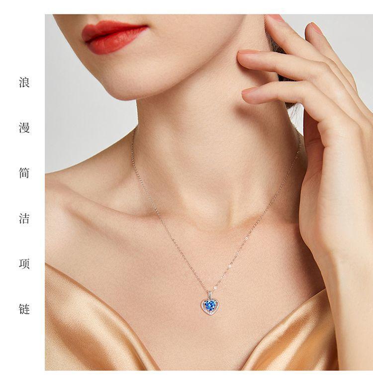 Product Introduction of S925 Sterling Silver Heart of the Ocean Necklace 8