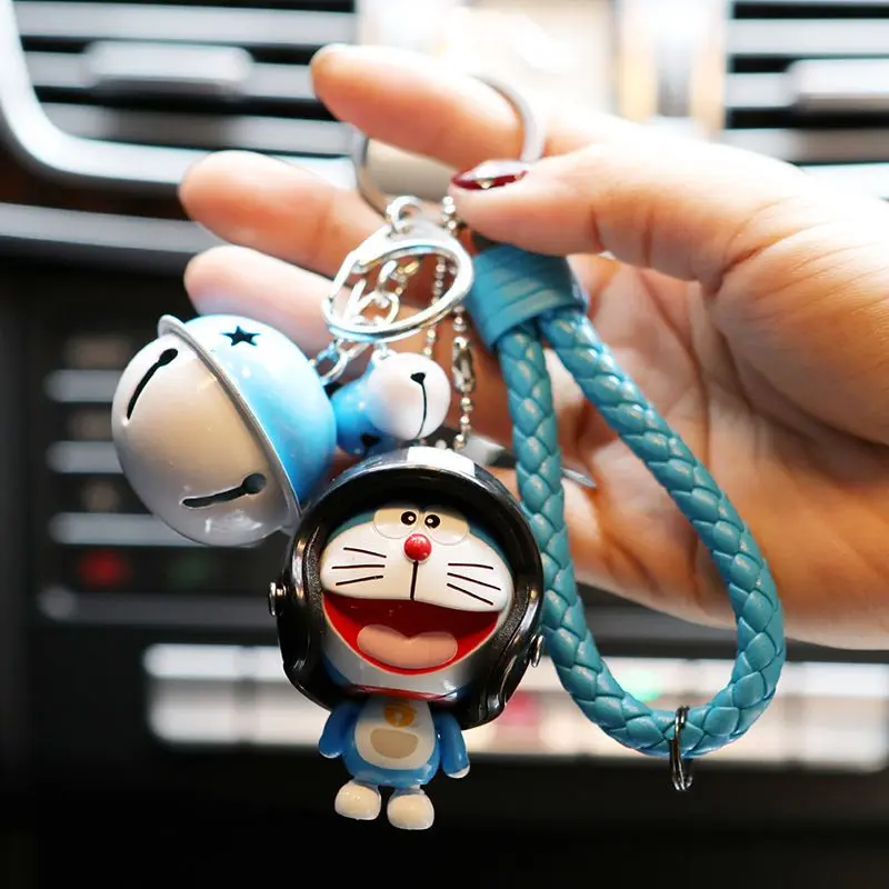 Dây Chuyền Chìa Khóa Mũ Bảo Hiểm Doraemon, Thiết Kế Sáng Tạo Hàn Quốc, Phong Cách Hoạt Hình Dễ Thương, Móc Chìa Khóa Xe Hơi, Có Chuông, Thích Hợp Cho Nam Và Nữ, Mặt Dây Chuyền Túi