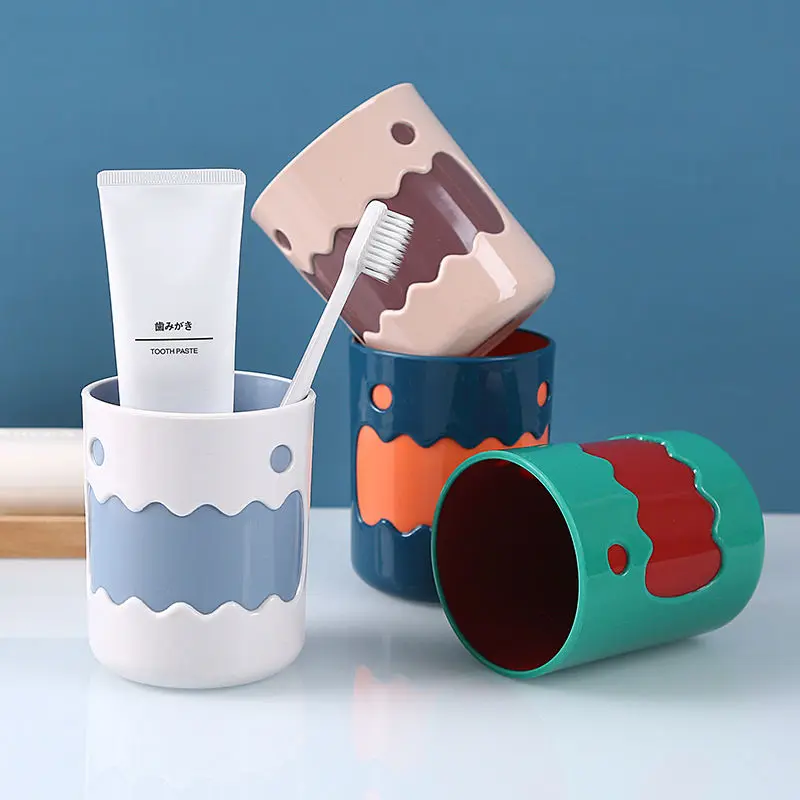 Color Matching Gargle Cup Household Toothbrush Cup Student Washing Cup Couple Toothbrush Cup Suit Creative Portable Tooth Mug Toothbrush Cup