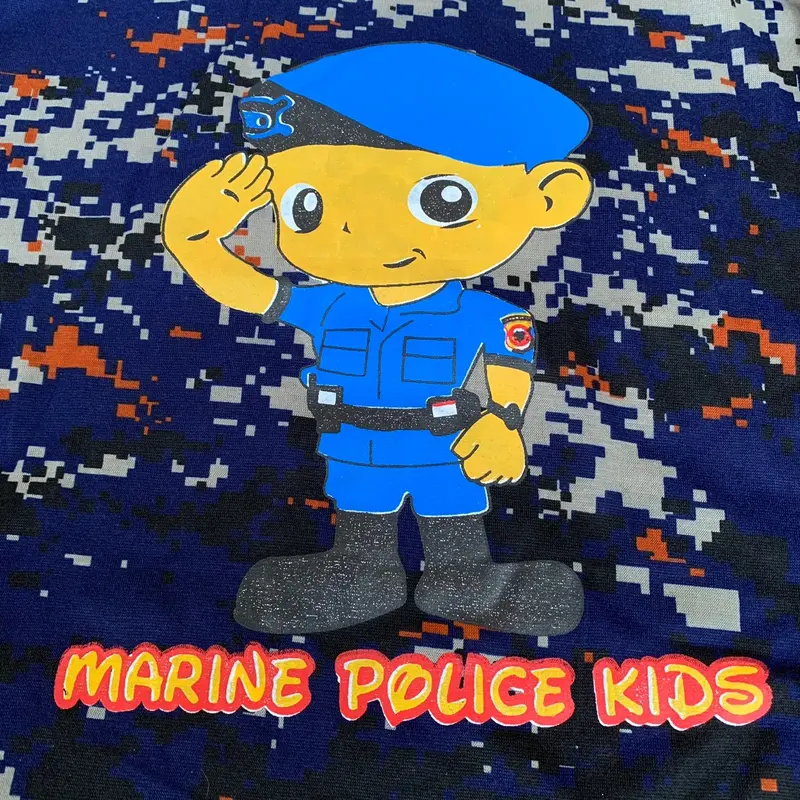 Setelan kaos anak lengan panjang loreng police kids - Baju setelan kids army unisex Bordir Fashion Celana 4