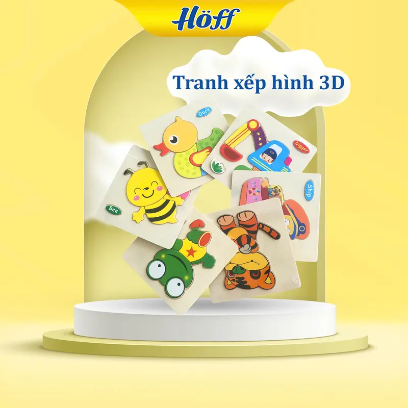 [TẶNG QT0103] Tranh xếp hình 3D động vật dễ thương cho bé vừa học vừa chơi 1
