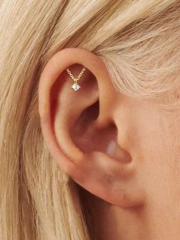 Helix Piercing Earrings, 2 Counts 2025 New Style Stainless Steel Flat Back Earring, Hypoallergenic Cartilage Earring Jewelry for Women 7