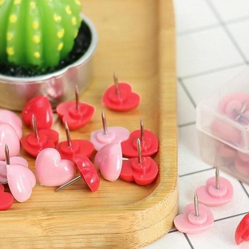 Heart Shaped Photo Push Pins, 20pcs Cute Creative Colorful Photo Fixing Pins, Diy Photo Display Tool for Home School Office 5