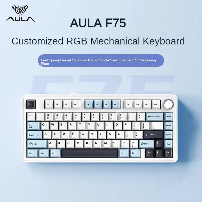 Bàn phím cơ Silent không dây AULA F75 - Hỗ trợ hotswap - LED RGB nhiều chế độ - 3 mode kết nối | BigBuy360 - bigbuy360.vn