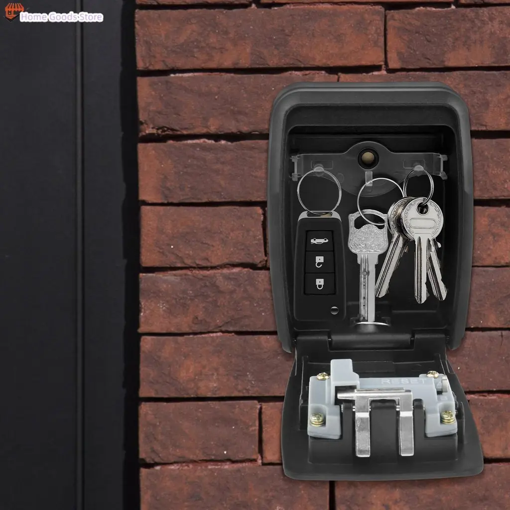 Large Capacity Lockbox Wall Mounted Key Lockbox Sturdy Key Box Resettable 4 Digit Combination Lockbox Multipurpose Key Lockbox Environmental Key Box Easy to Install SHOPSKC3358