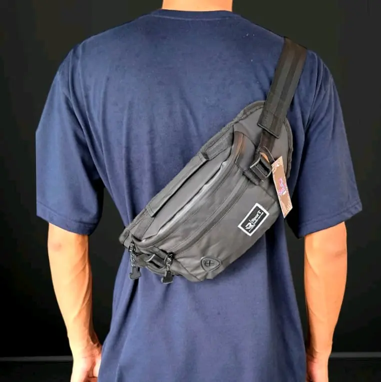 TAS SELEMPANG PRIA - Waistbag Bahan Codura Bimo Waterproof  Tas Sport Anti Air Terbaru Tas Pinggang Pria 6