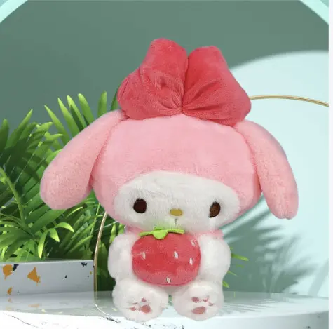Gấu Bông Kuromi - Melody ôm Dâu 20cm, Gấu Bông cho bé đáng yêu 1