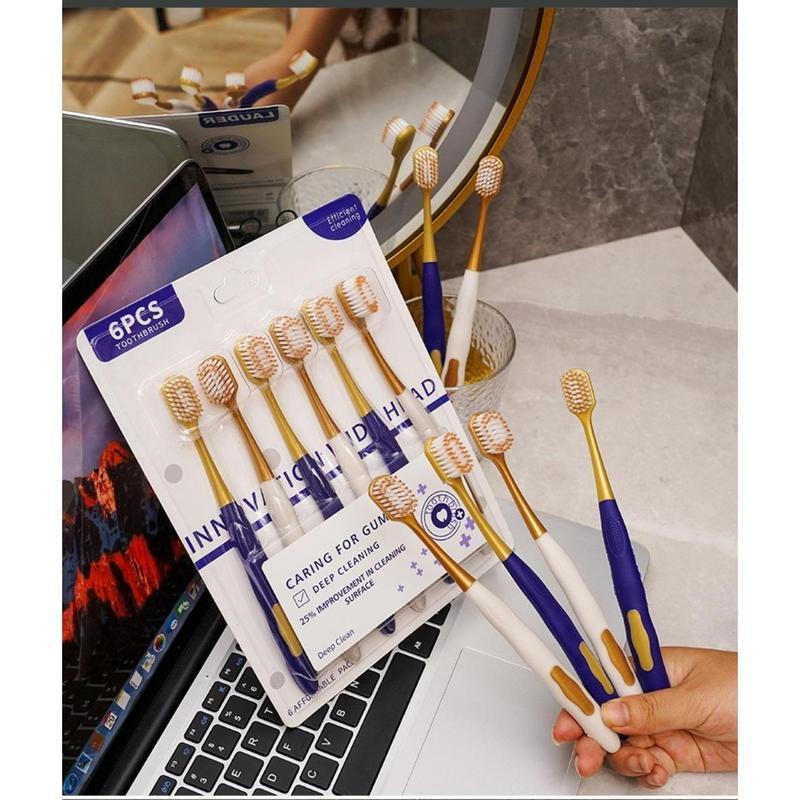 Product Introduction of 6/12/18Pcs New Ultra Soft Toothbrush Wide Head Ultra-Fine Bristles Household Toothbrush Set Anti-Slip Handle Deep Cleaning Oral Hygiene Daily Gum Health 25