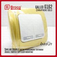 Gambar BROCO Galleo Gold / Emas G162 | Saklar 2 Gang 1 Way Switch dari Bason Kota Administrasi Jakarta Utara 1 Tokopedia