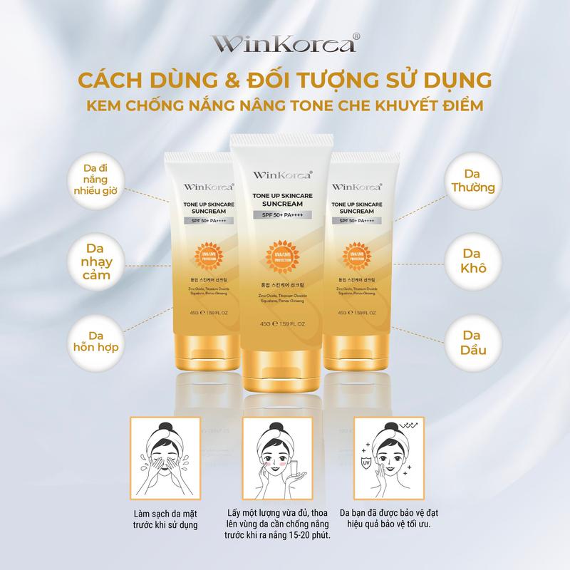 Product Introduction of Kem Chống Nắng Nâng Tone Kiềm Dầu Che Khuyết Điểm SPF 50 + PA ++++ Thương Hiệu : WinKorea Skincare Sunscreen Chăm Sóc Da Nữ Làm Đẹp Da 11