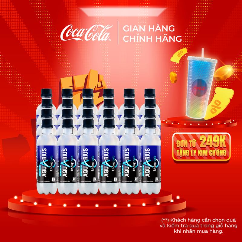 Lốc 24 Chai Nước Điện Giải Bù Khoáng Không Đường Aquarius Zero 390ml/Chai Sale 15.4 Coca-Cola Beverages VN