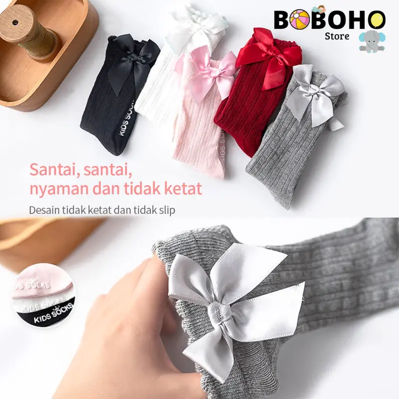 Boboho - Kaos Kaki Panjang Anak Bayi Cewek Anti Slip / Kaus Kaki Anak Bayi Perempuan 5
